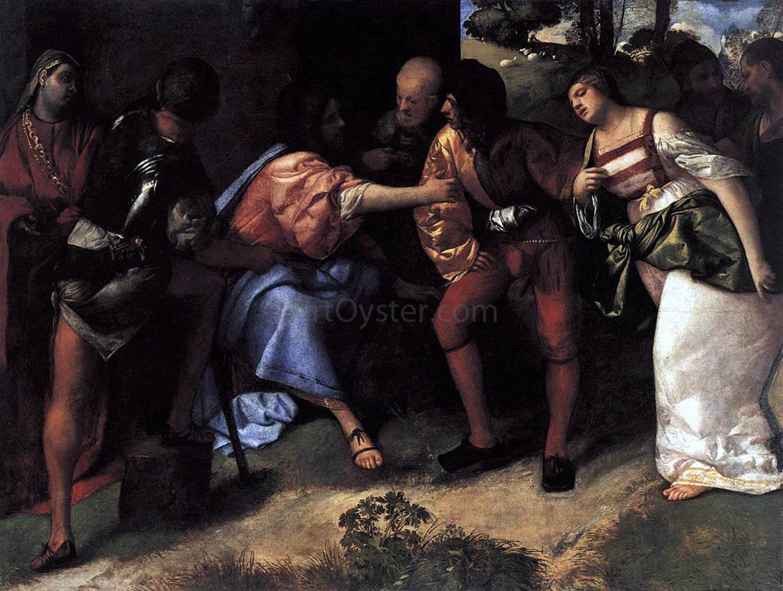 Titian Christ and the Adulteress - Canvas Print