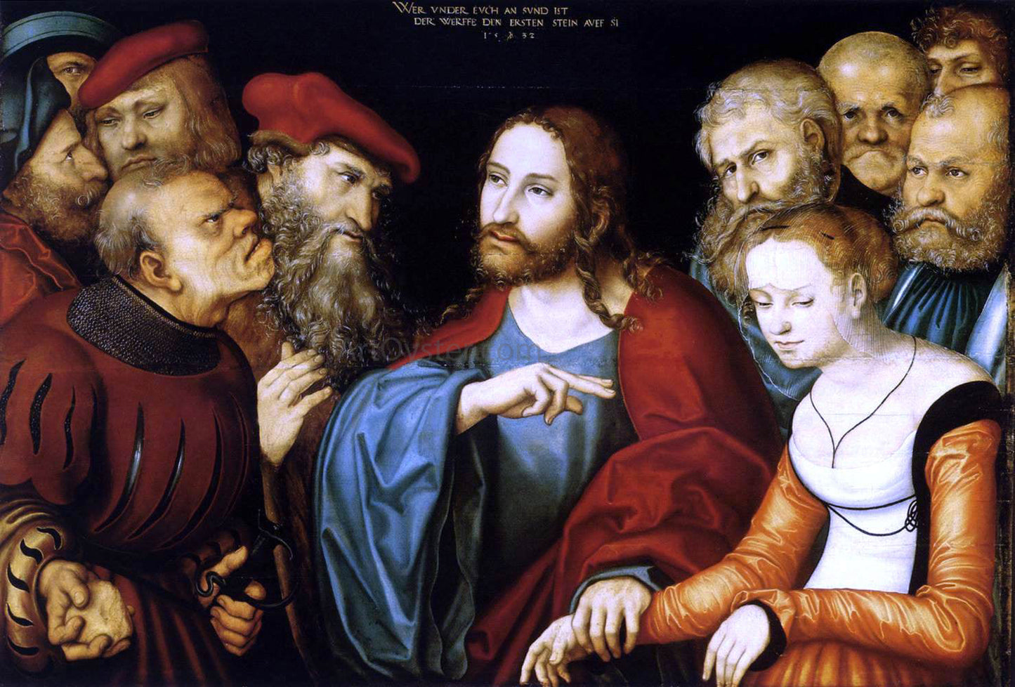 The Elder Lucas Cranach Christ and the Adulteress - Canvas Print