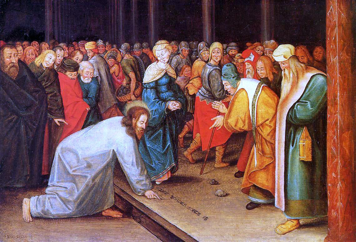 The Younger Pieter Bruegel Christ and the Adulteress - Canvas Print