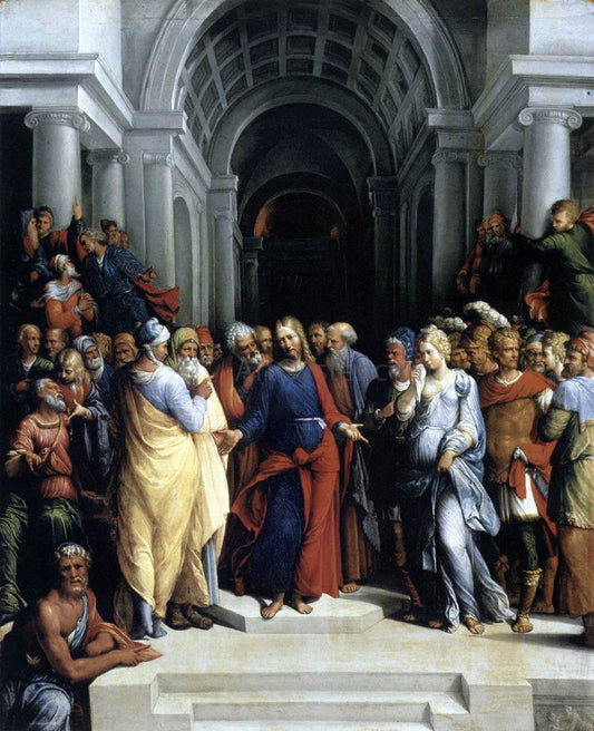 Garofalo Christ and the Adulteress - Canvas Print