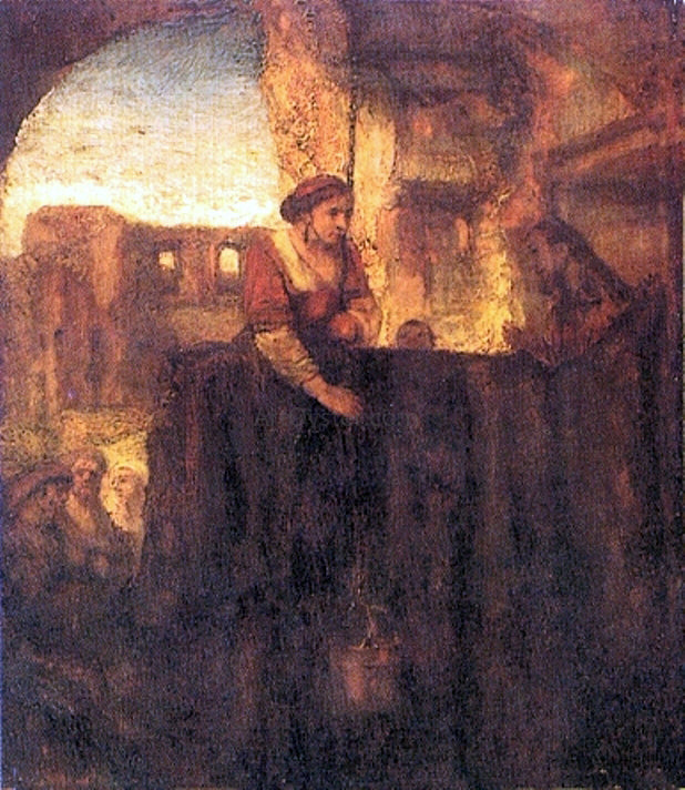Rembrandt Van Rijn Christ and the Samaritan at the Well - Canvas Print