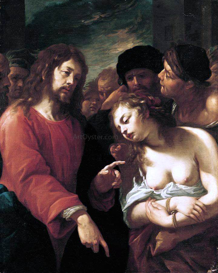 Giuseppe Nuvolone Christ and the Woman Taken in Adultery - Canvas Print