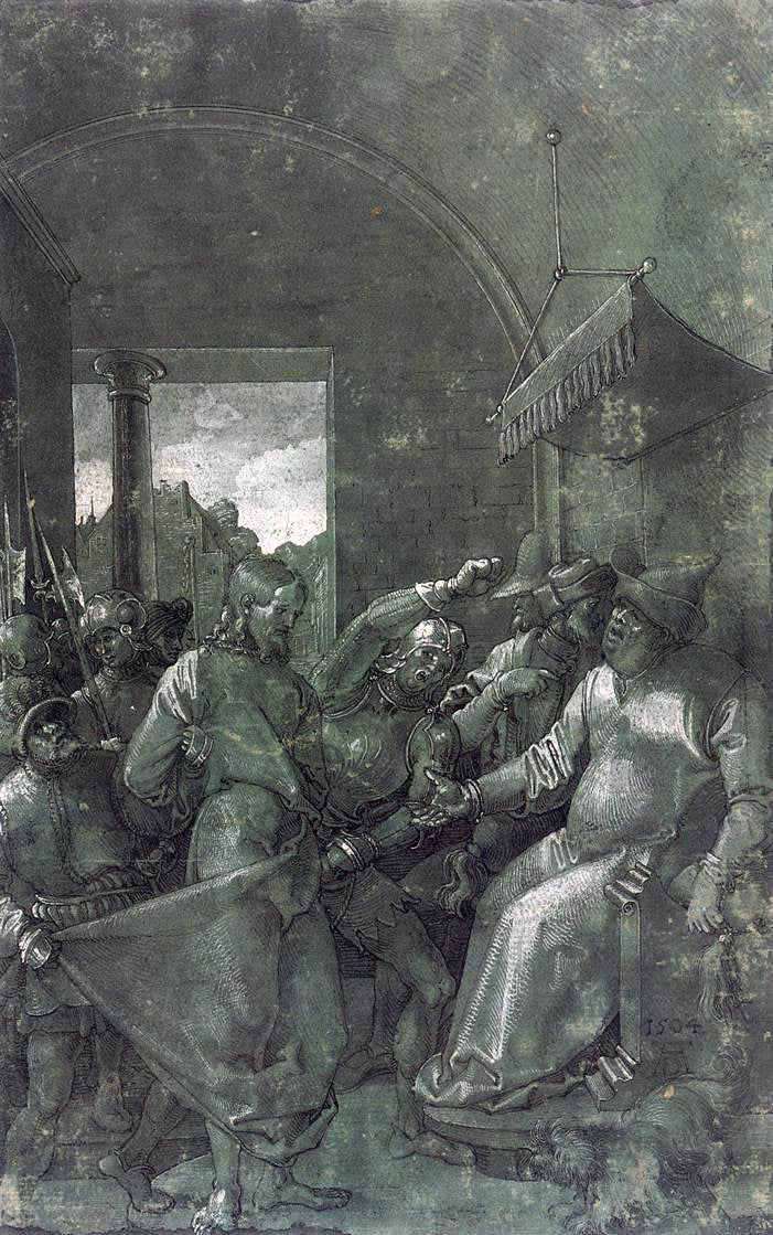 Albrecht Durer Christ before Caiaphas - Canvas Print