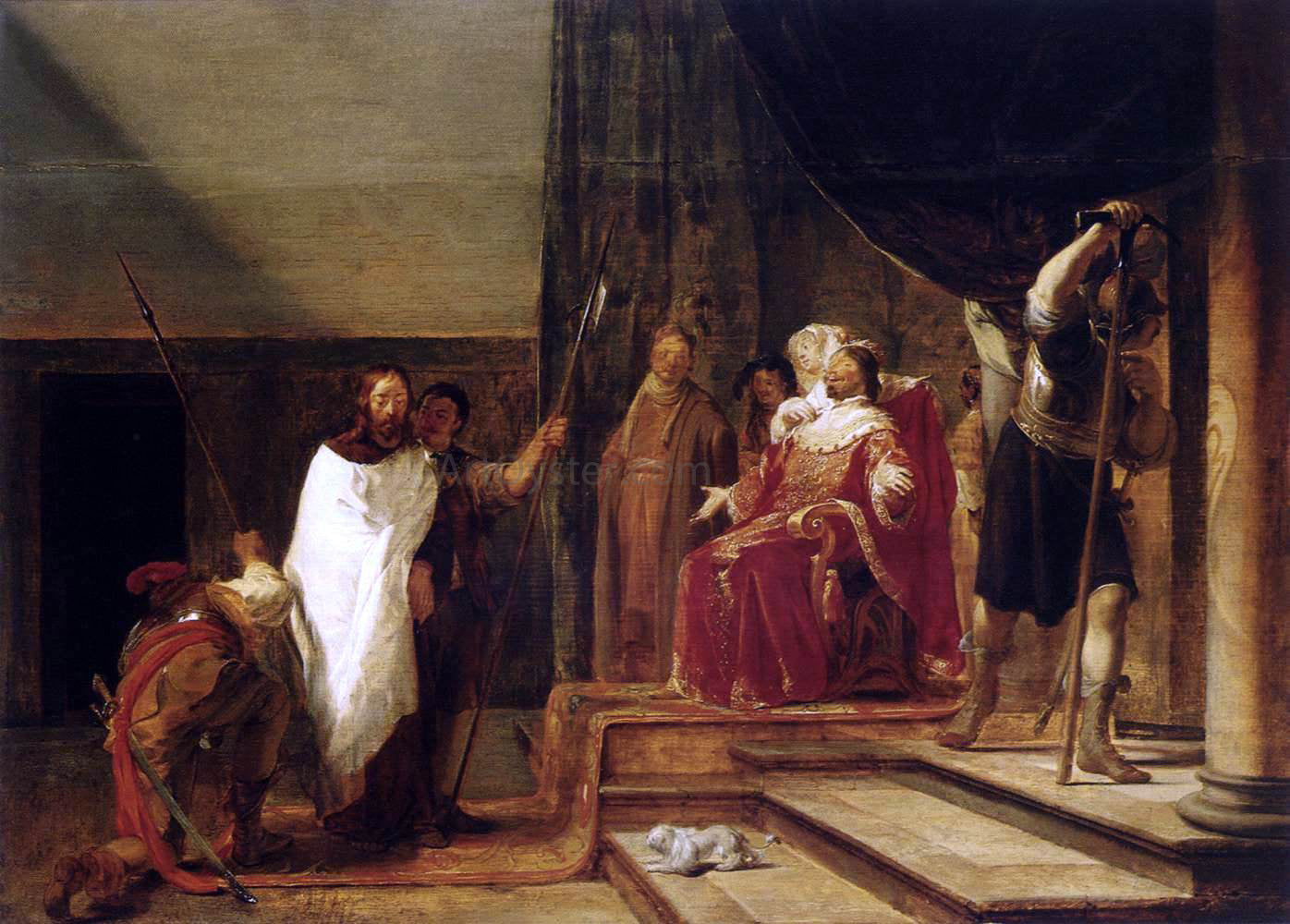 Nicolaus Knupfer Christ before Herod Antipas - Canvas Print