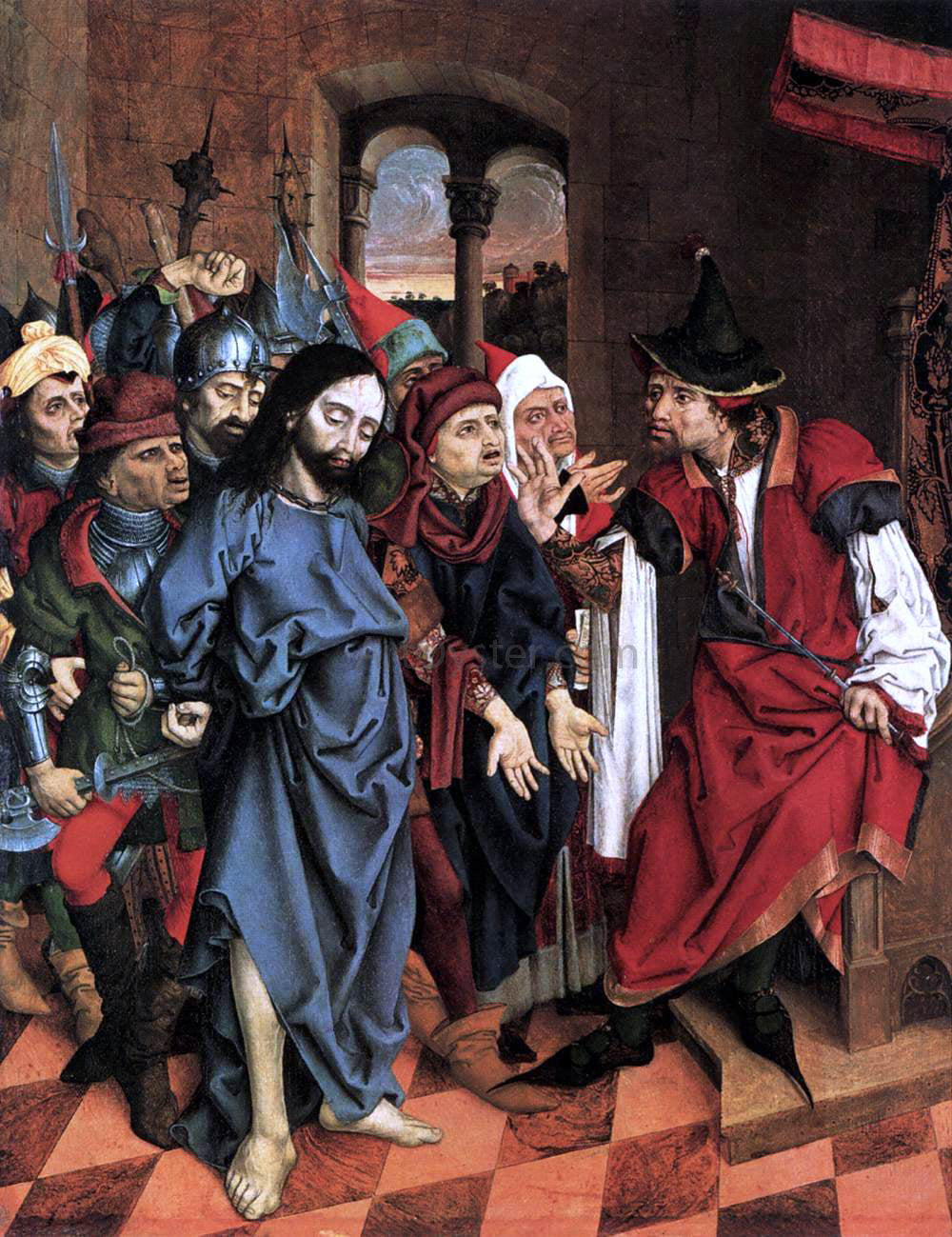 Unknown (2) Masters Christ before Pilate - Canvas Print