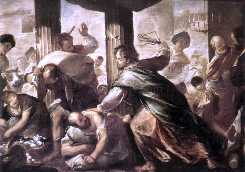 Luca Giordano Christ Cleansing the Temple - Canvas Print