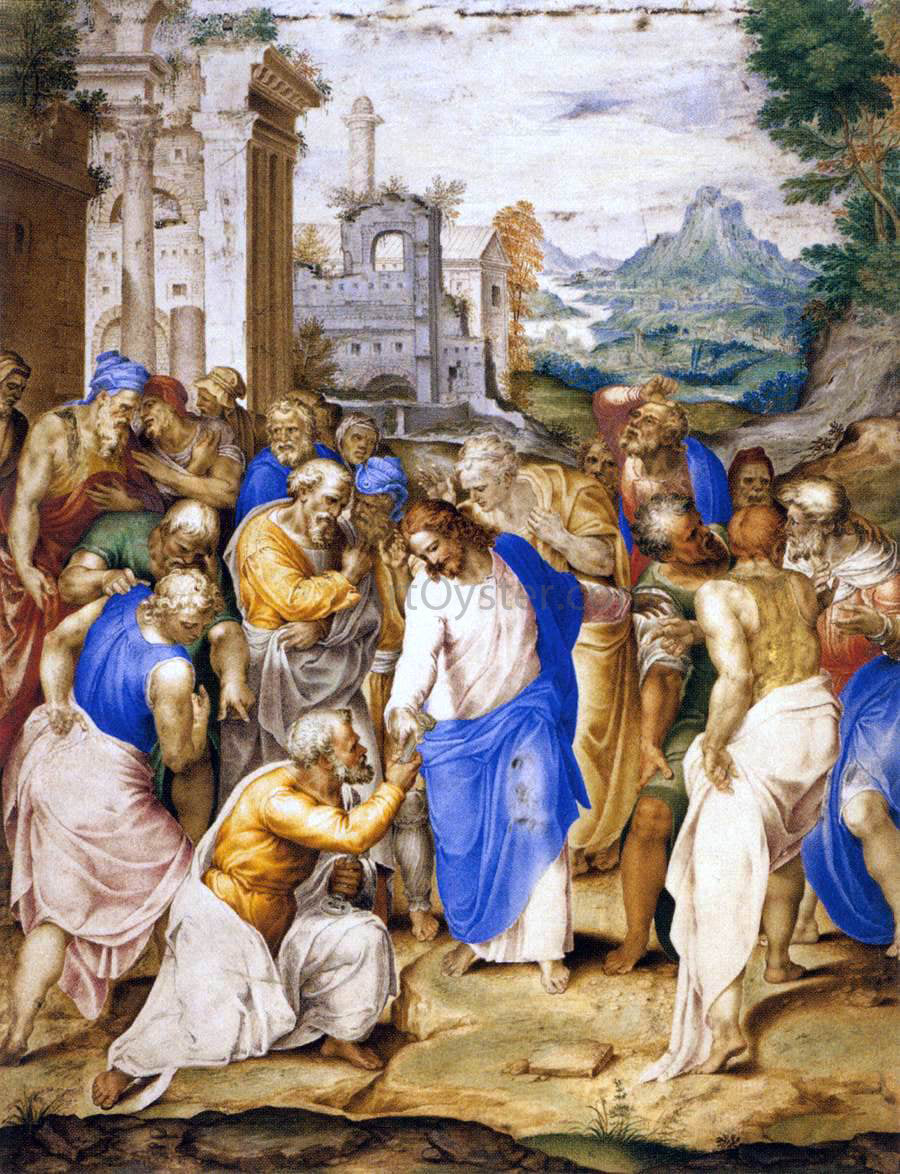 Giovanni Battista Castello Christ Giving the Keys to St Peter - Canvas Print