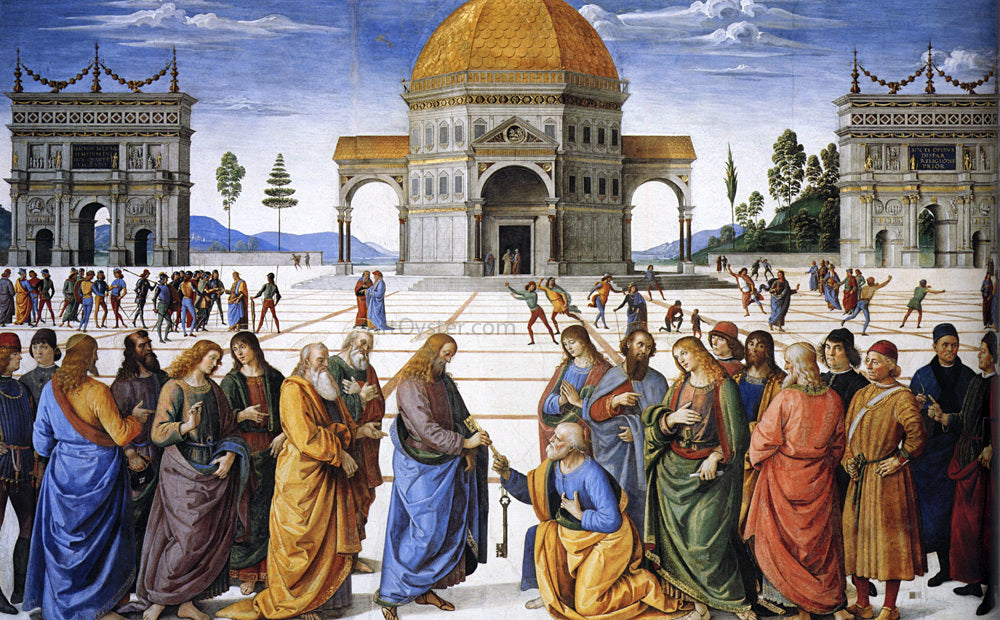Pietro Perugino Christ Handing the Keys to St. Peter - Canvas Print