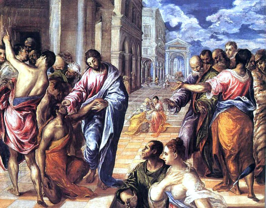 El Greco Christ Healing the Blind - Canvas Print