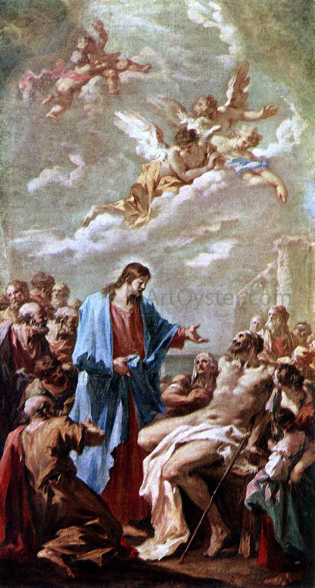Giovanni Antonio Pellegrini Christ Healing the Paralytic - Canvas Print