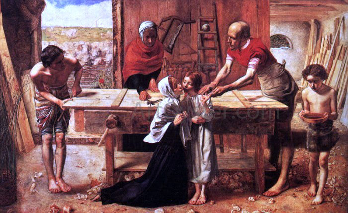 Sir Everett Millais Christ in the House of His Parents - Canvas Print