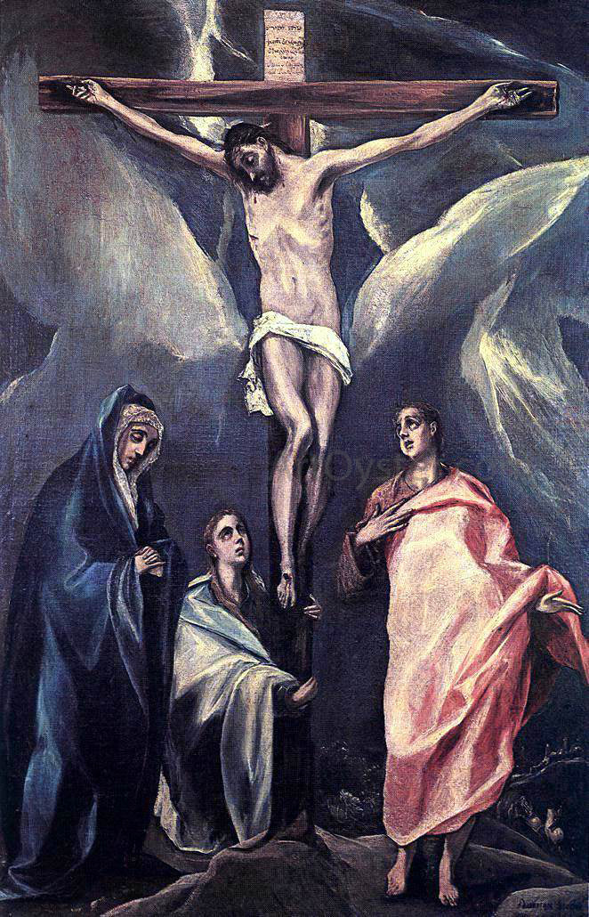 El Greco Christ on the Cross with the Two Maries and St John - Canvas Print