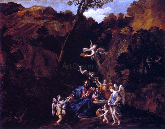 Giovanni Lanfranco Christ Served by Angels - Canvas Print
