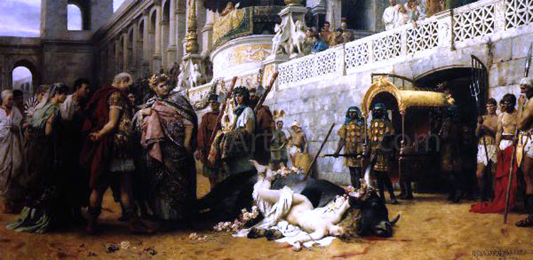 Henryk Hector Siemiradzki Christian Dirce - Canvas Print