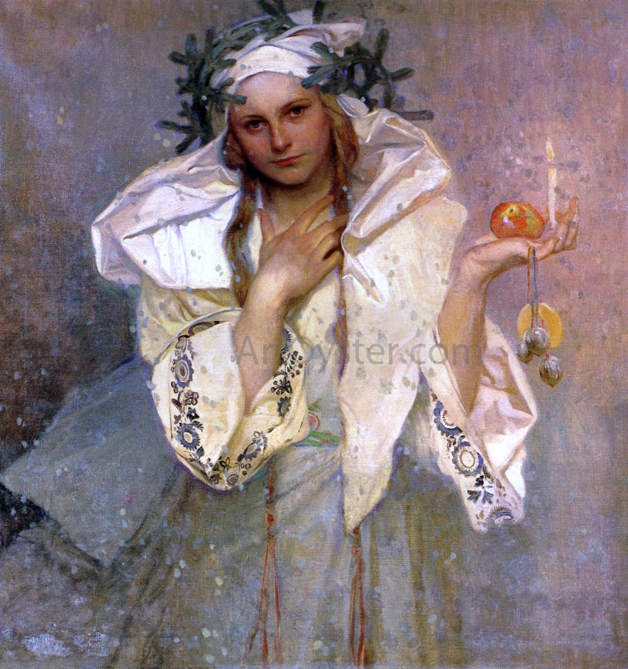 Alphonse Maria Mucha A Christmas in America - Canvas Print