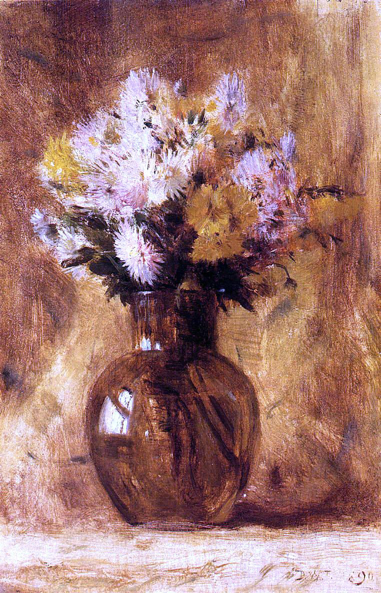 Dwight W Tryon Chrysanthemums - Canvas Print