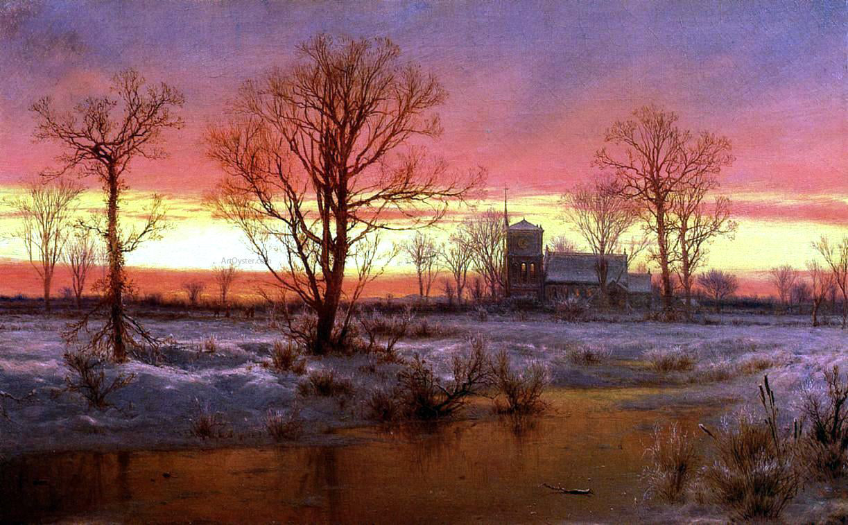 Louis Remy Mignot Church at Dusk - Canvas Print