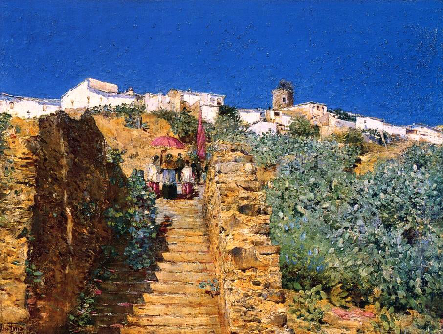 Frederick Childe Hassam Church Procession, Spanish Steps - Canvas Print
