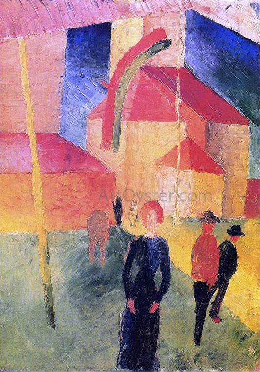 August Macke Church with Flags - Canvas Print