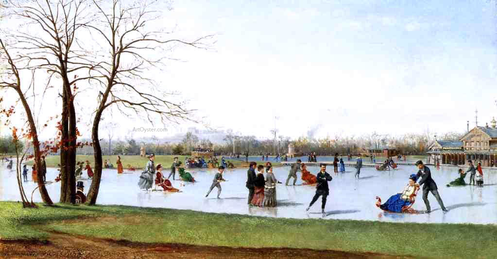 Conrad Wise Chapman Circle of Skaters, Bois de Boulogne - Canvas Print