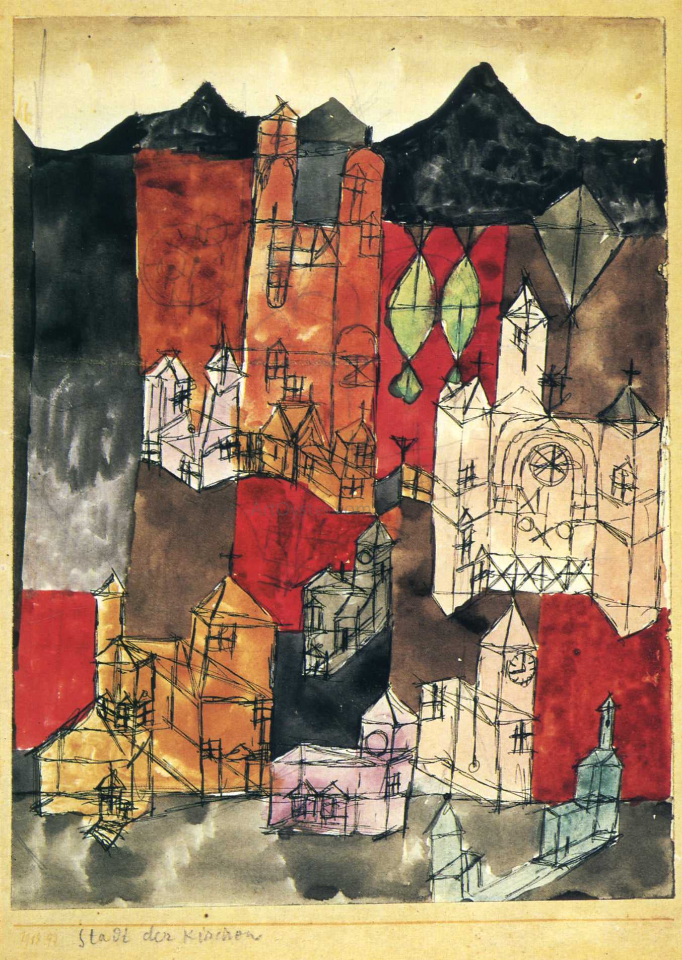 Paul Klee City of Churches - Canvas Print