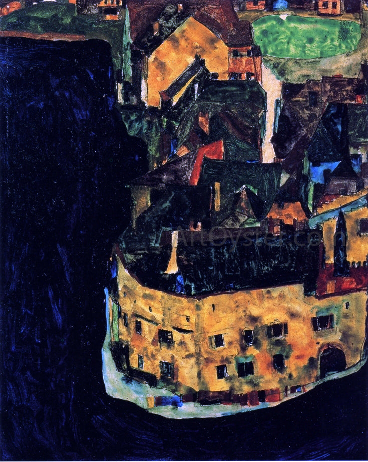 Egon Schiele City on the Blue River - Canvas Print