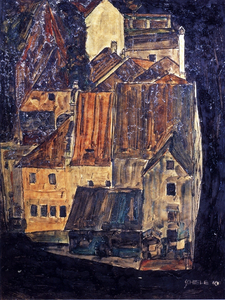 Egon Schiele City on the Blue River I - Canvas Print