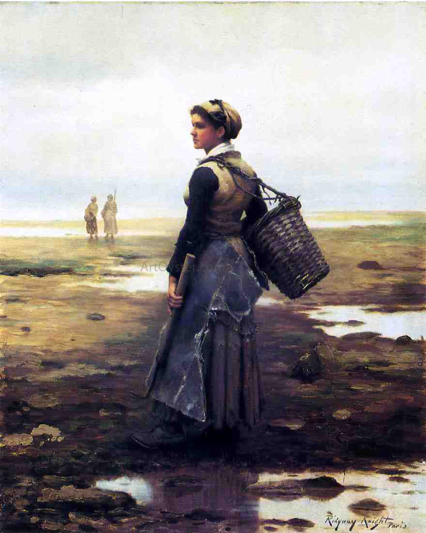 Daniel Ridgway Knight Clamming - Canvas Print