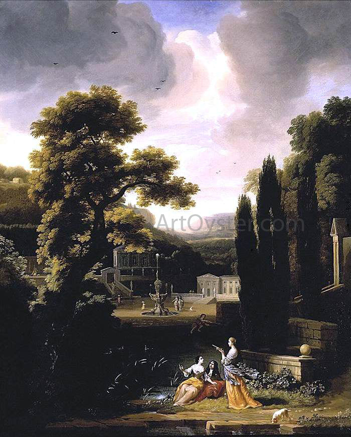 Jacob Esselens Classical Landscape with Figures - Canvas Print