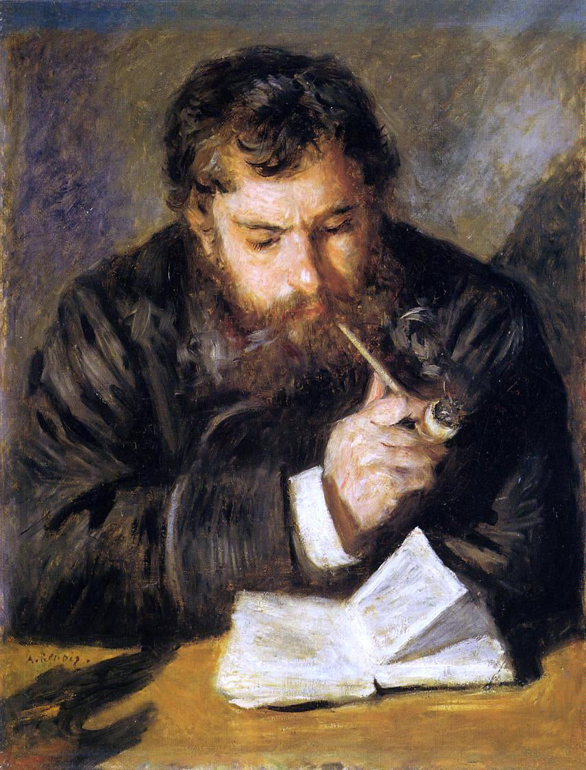 Pierre Auguste Renoir Claude Monet (also known as The Reader) - Canvas Print