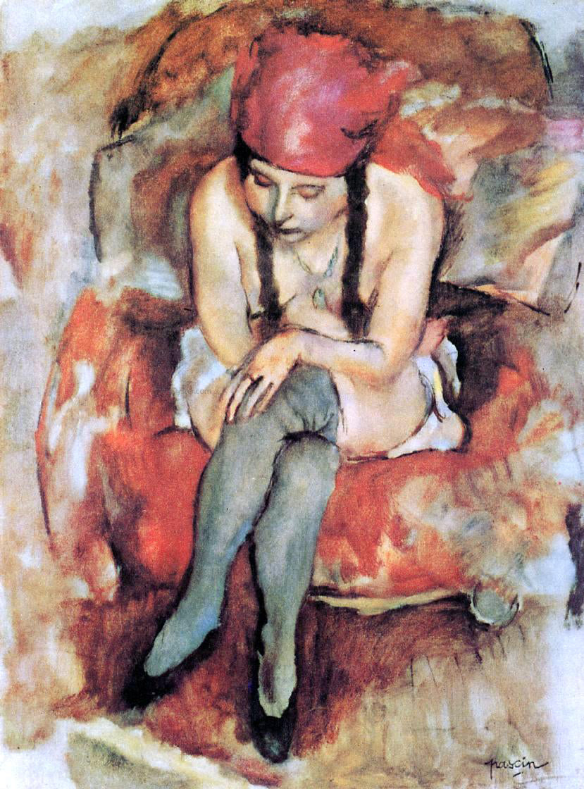 Jules Pascin Claudine Resting - Canvas Print
