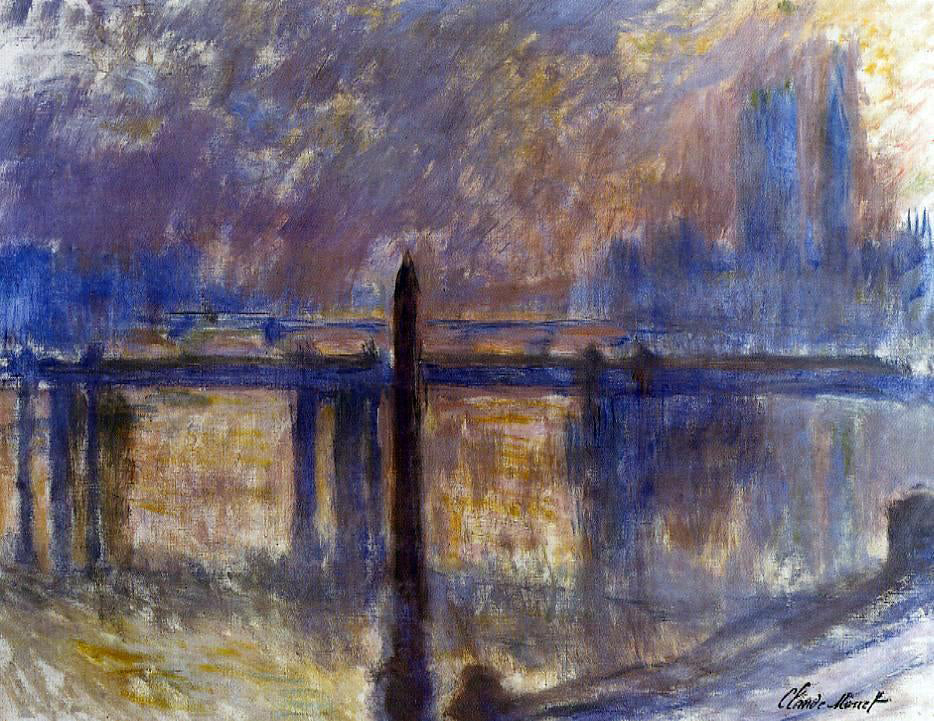 Claude Oscar Monet Cleopatra's Needle and Charing Cross Bridge - Canvas Print