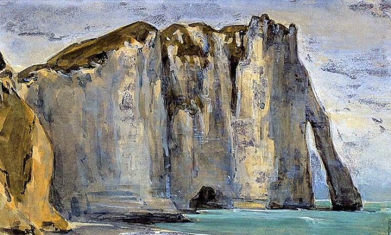Eugene Delacroix Cliff at Etretat - Canvas Print