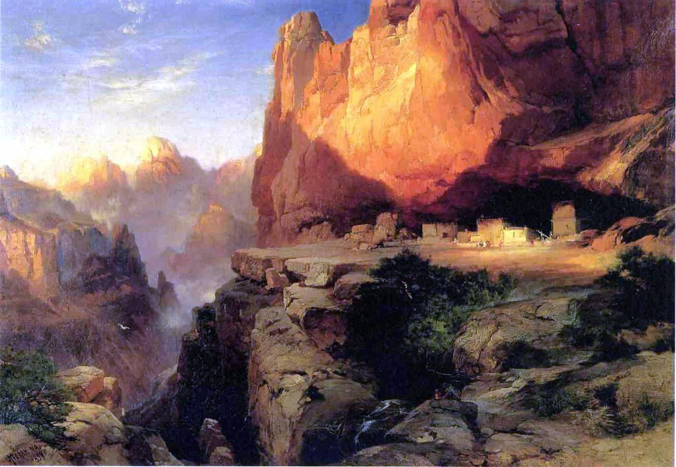 Thomas Moran Cliff Dwellers - Canvas Print