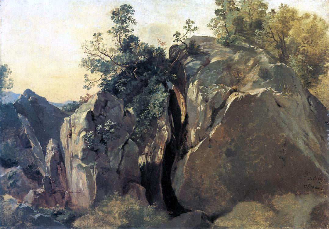 Friedrich Nerly Cliffs at Olevano - Canvas Print