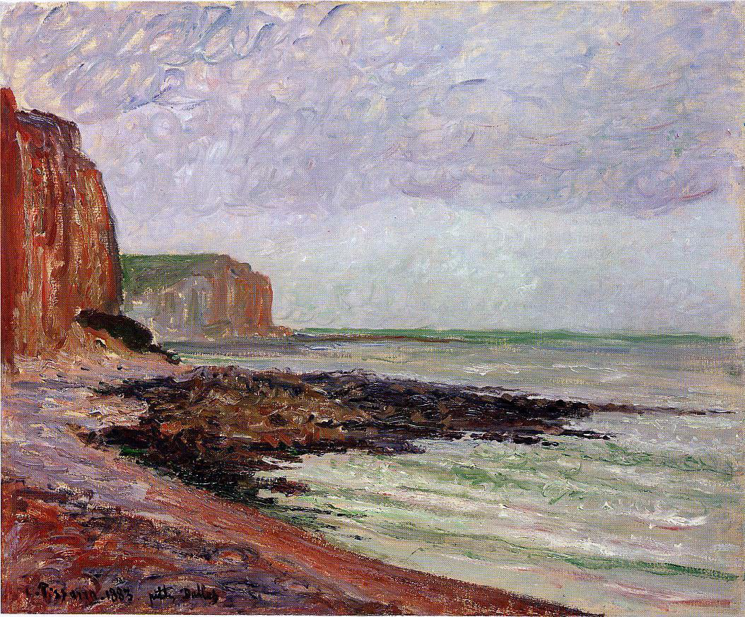 Camille Pissarro Cliffs at Petit Dalles - Canvas Print