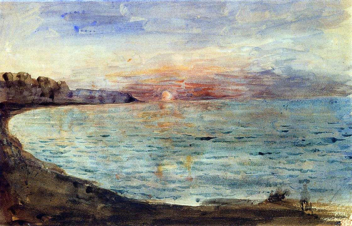 Eugene Delacroix Cliffs near Dieppe - Canvas Print