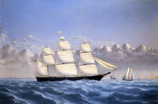 William Bradford Clipper Ship 'Golden West' of Boston, Outward Bound - Canvas Print