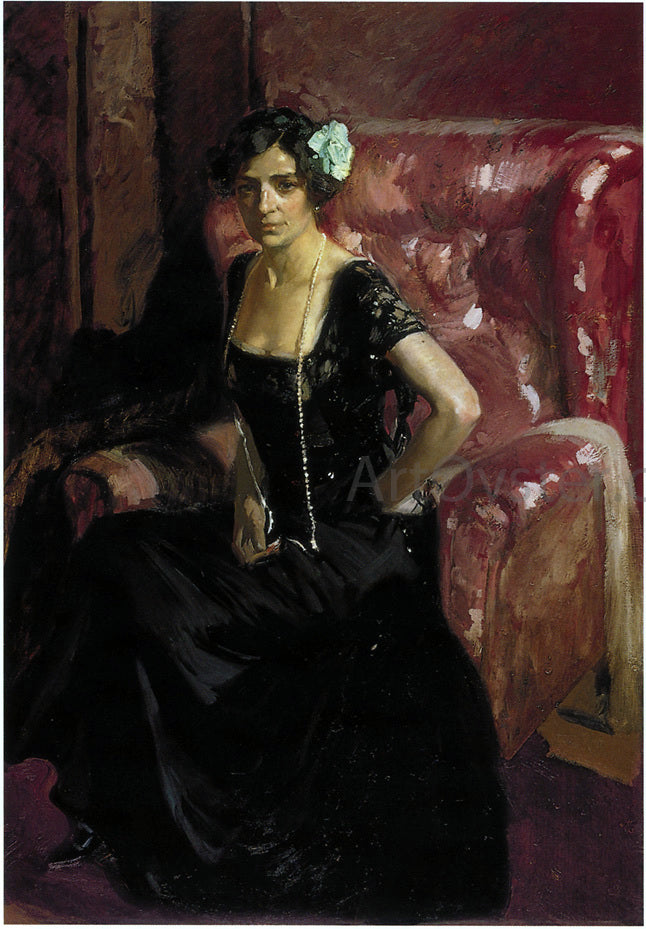 Joaquin Sorolla Y Bastida Clotilde in Evening Dress - Canvas Print