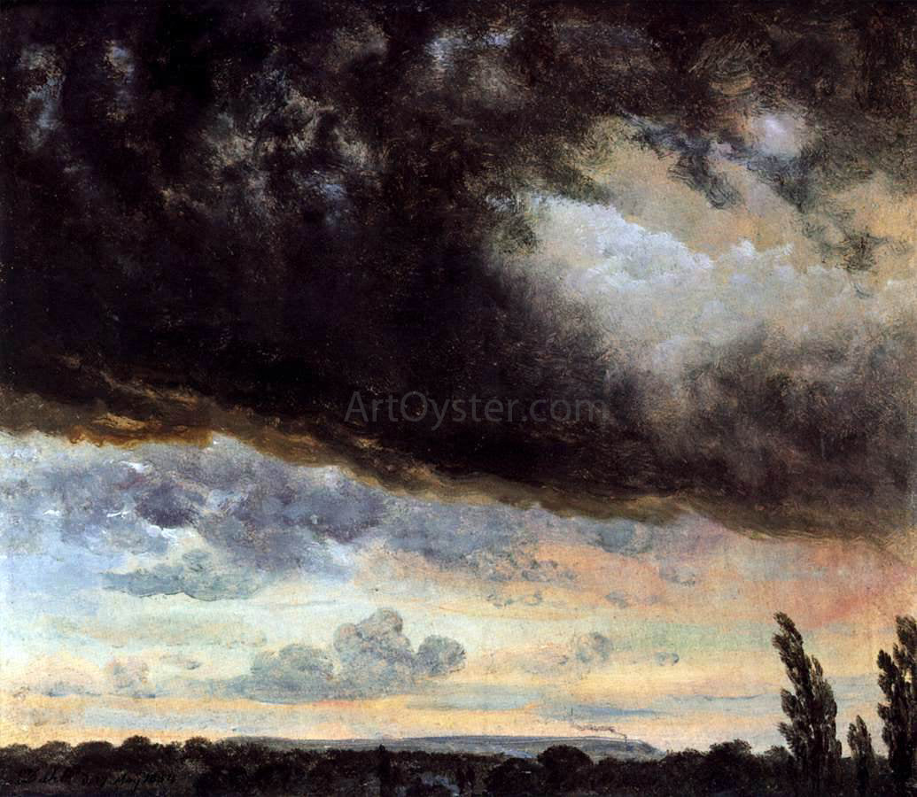 Johan Christian Claussen Dahl Cloud Study with Horizon - Canvas Print