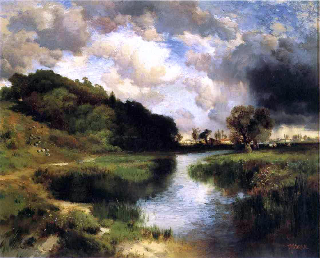 Thomas Moran Cloudy Day at Amagansett - Canvas Print