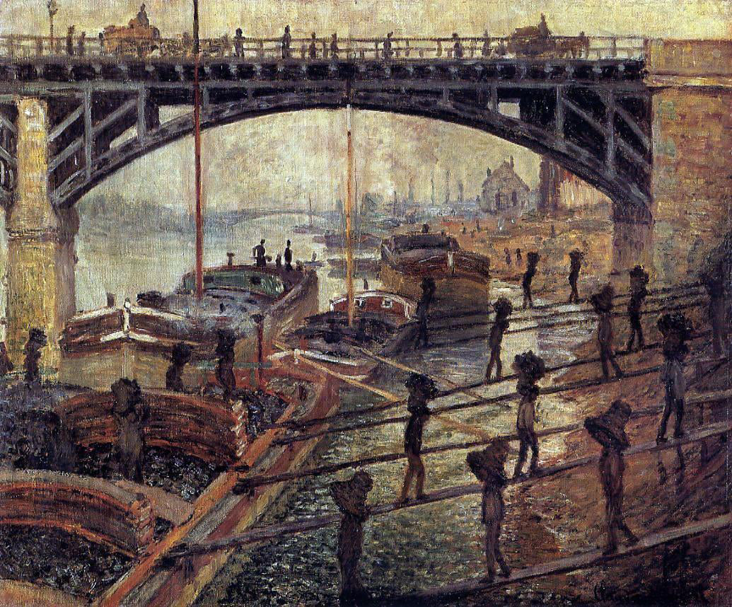 Claude Oscar Monet Coal Dockers - Canvas Print