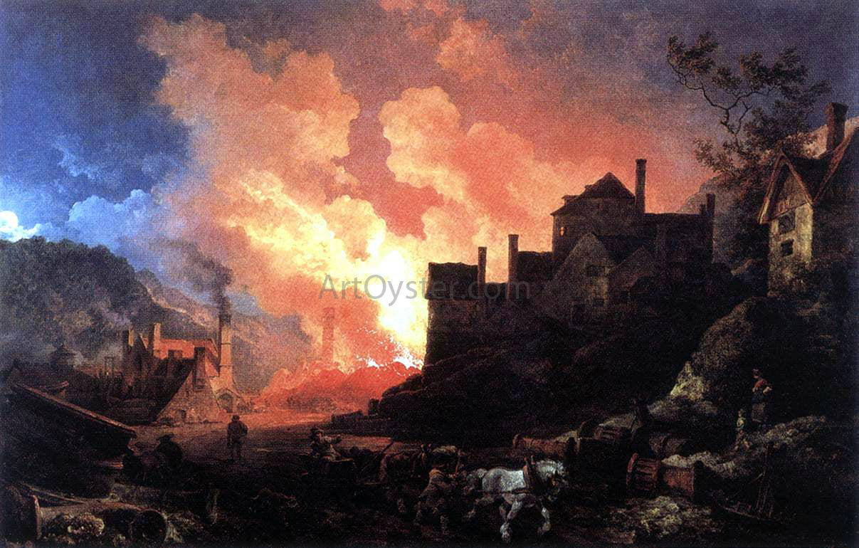 Philip Jacques De Loutherbourg Coalbrookdale by Night - Canvas Print