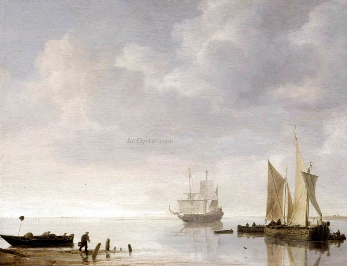 Simon De Vlieger Coastal Scene - Canvas Print
