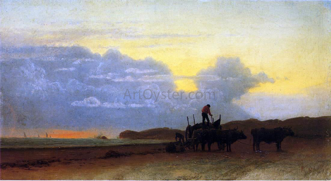 Albert Bierstadt Coastal View, Newport - Canvas Print