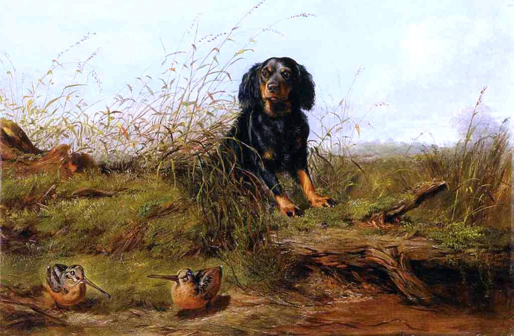 Arthur Fitzwilliam Tait Cocker Spaniel and Woodcock - Canvas Print