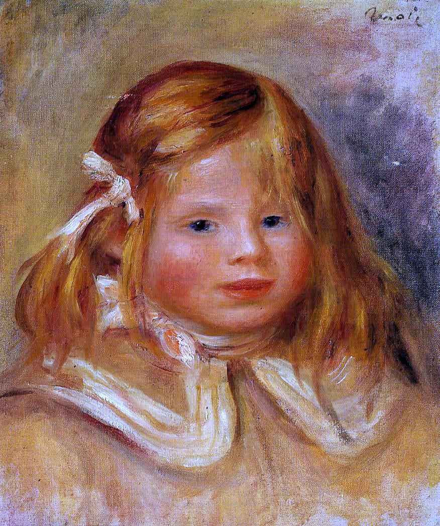 Pierre Auguste Renoir Coco in a Red Ribbon - Canvas Print