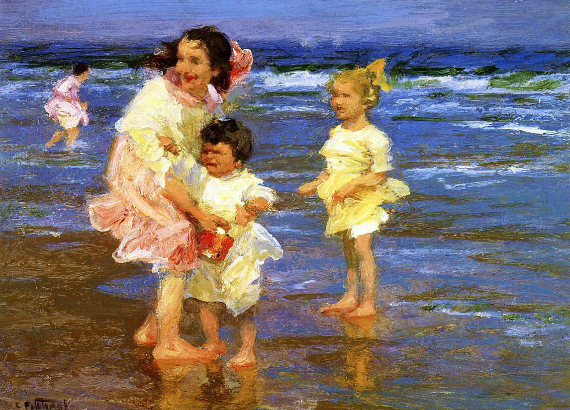 Edward Potthast Cold Feet - Canvas Print