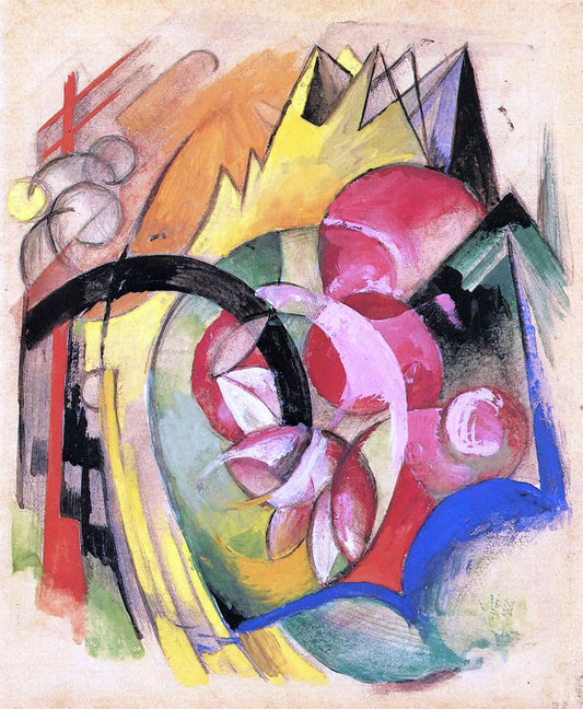 Franz Marc Coloful Flowers (also known as Abstract Forms) - Canvas Print