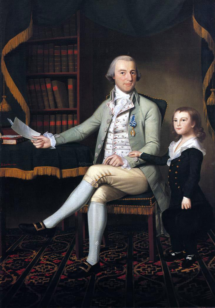 Ralph Earl Colonel Benjamin Tallmadge and son William Talmadge - Canvas Print